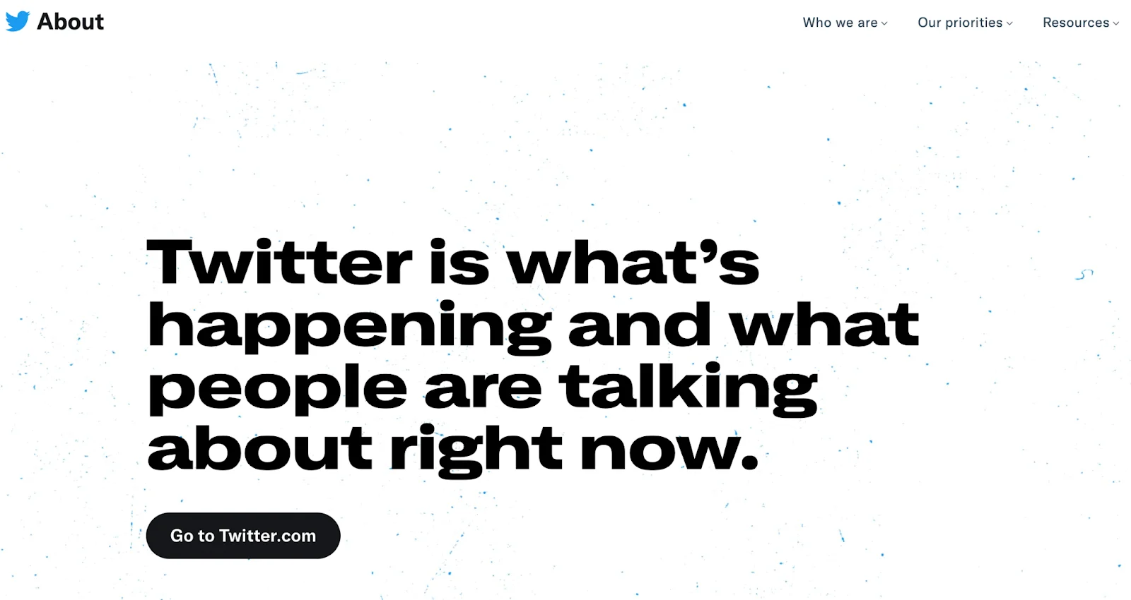 Screenshot from Twitter saying Twitter is what's happening now