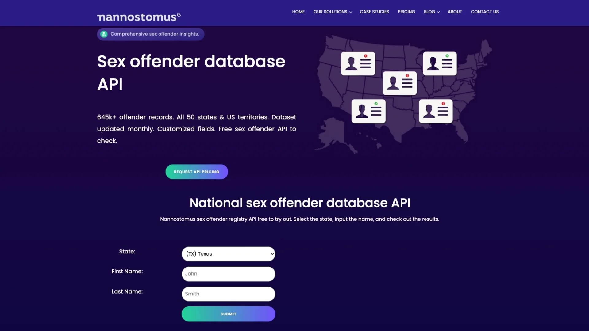 Free to use sex offender API